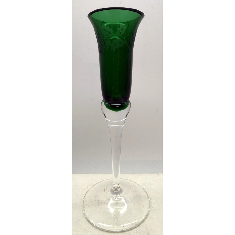 Lenox Holiday‎ Gems Emerald Champagne Flute Crystal 7-1/2" Tall